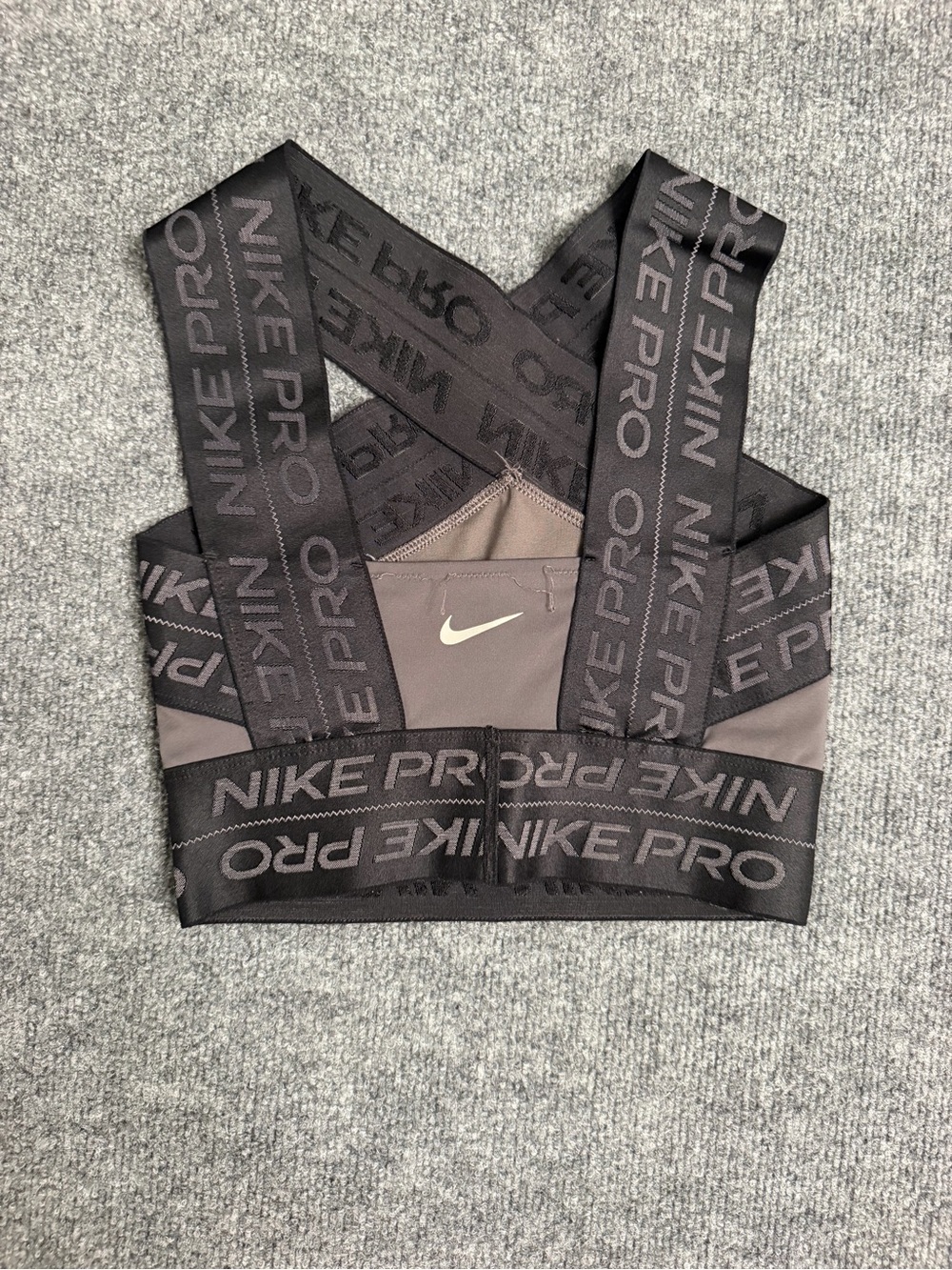 Nike Pro Black and Gray Crossback Sports Bra